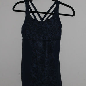 Lululemon Navy Paisley Athletic Tank top
